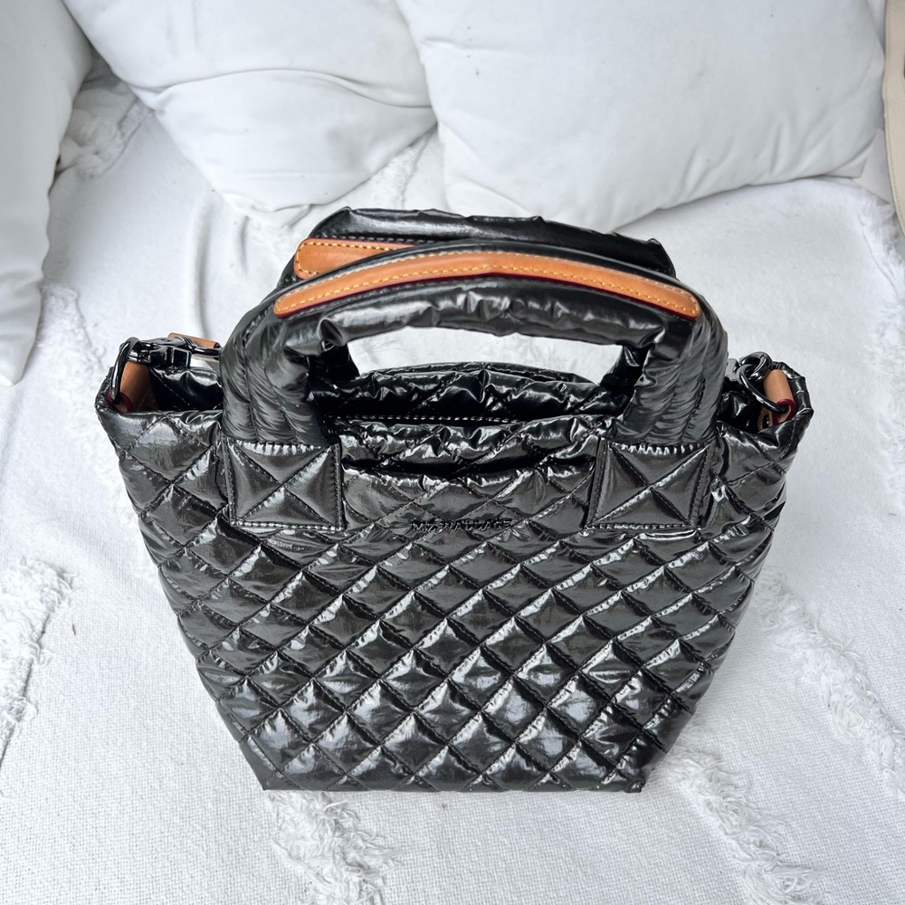 Mz Wallace - Anthracite Metallic Mini Metro Tote Deluxe